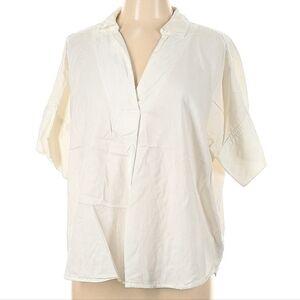 Madewell White Blouse Classic Minimalist Top